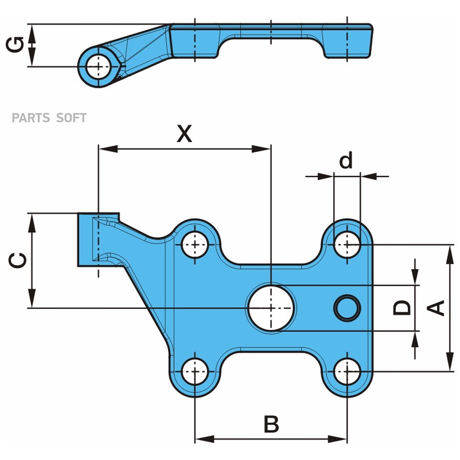 $ Кронштейн амортизатора лев. SLU (ex.0514522430 без болта)