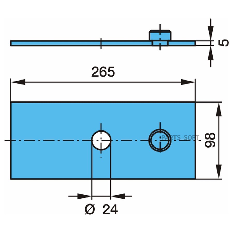 Пластина регулировки соосности с болтом 265X_98X_5 балка 150мм 05.281.36.15.0