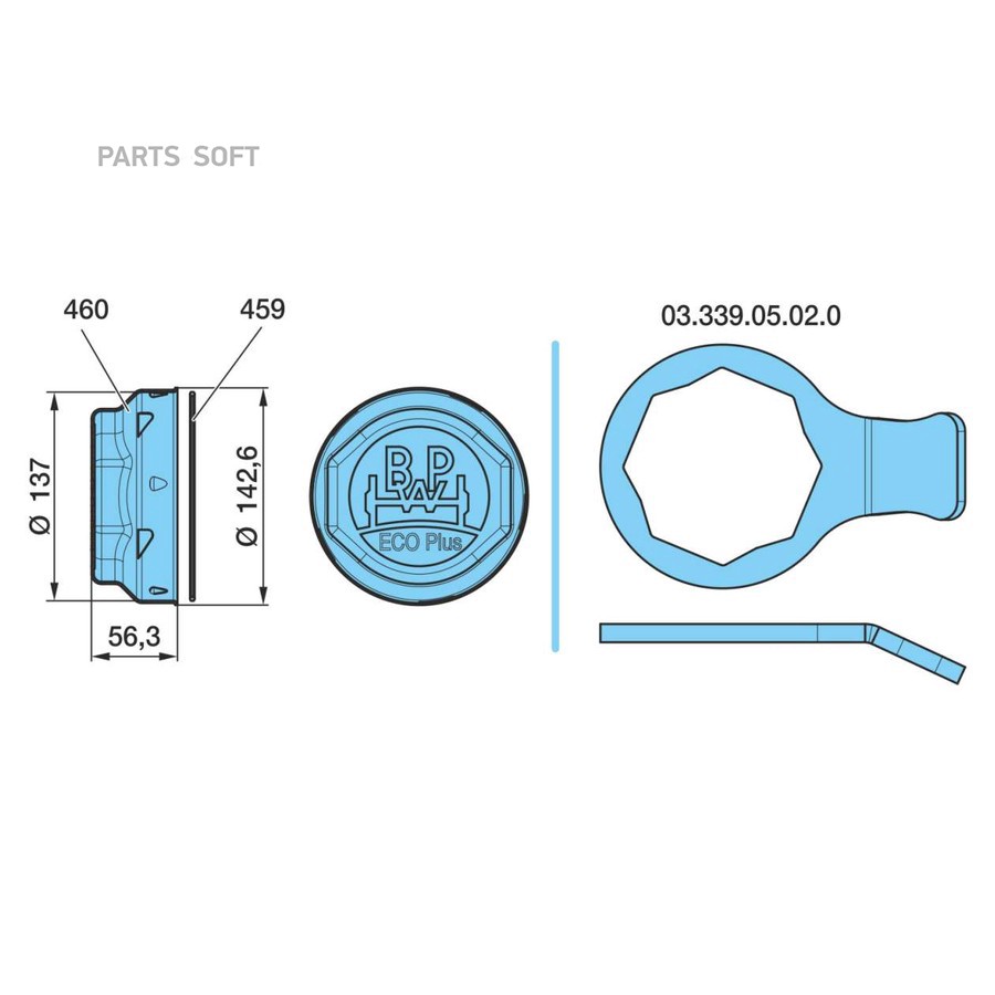 Крышка ступицы BPW ECO Plus2 байонет