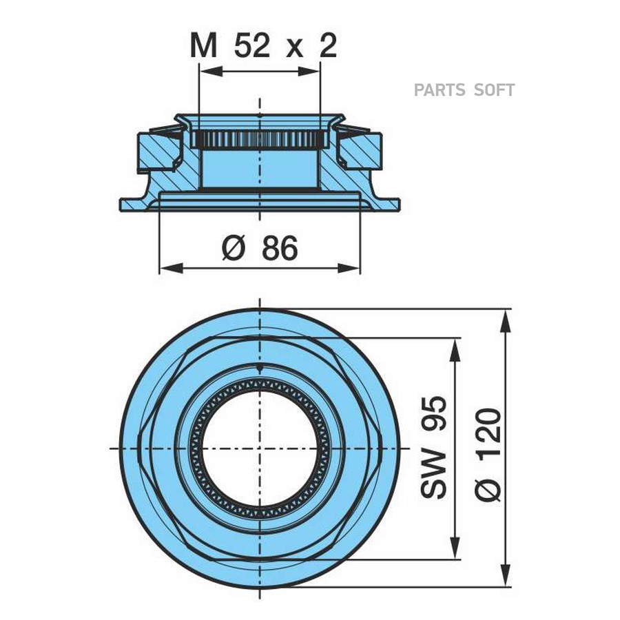 Гайка ступичная М52х2 BPW ECOPlus SW95 с трещеткой (необх+)