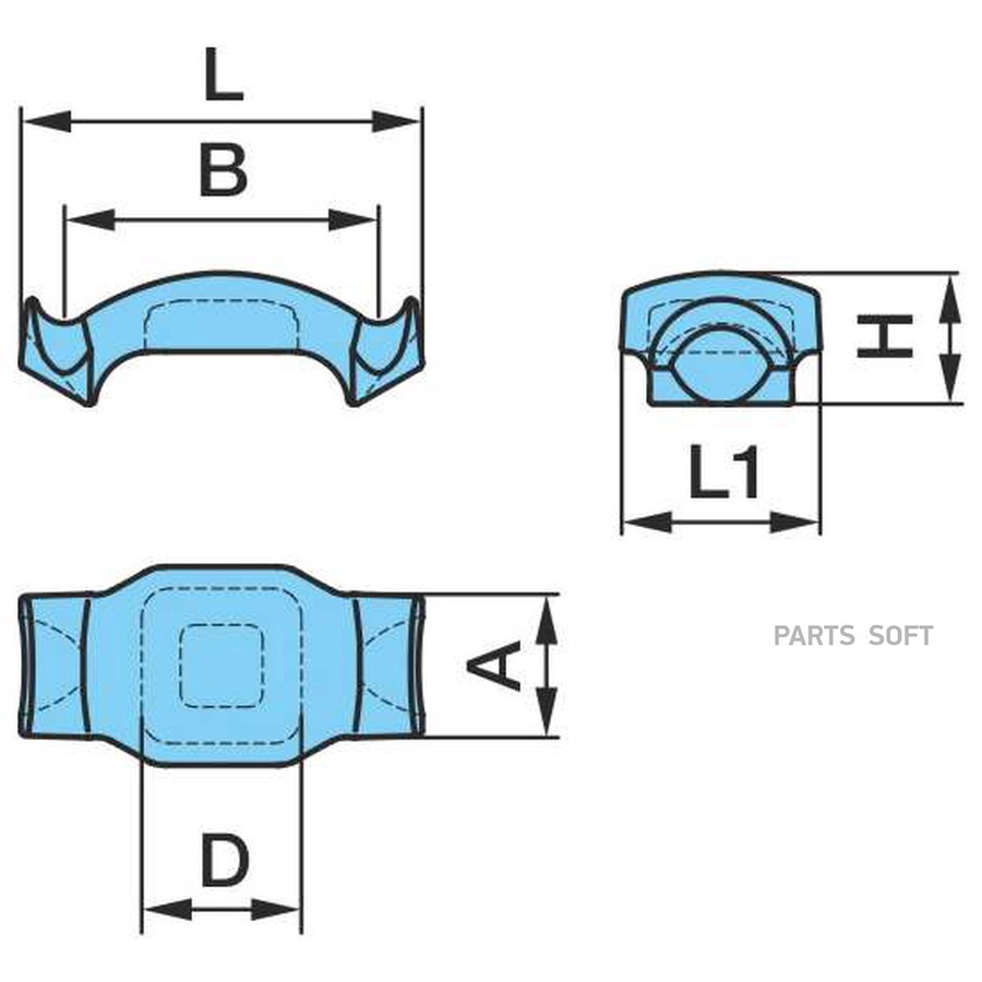 $ Сегмент верхний BPW ALU (сфера под стремянки BPW, балка 120, рессора 70мм)