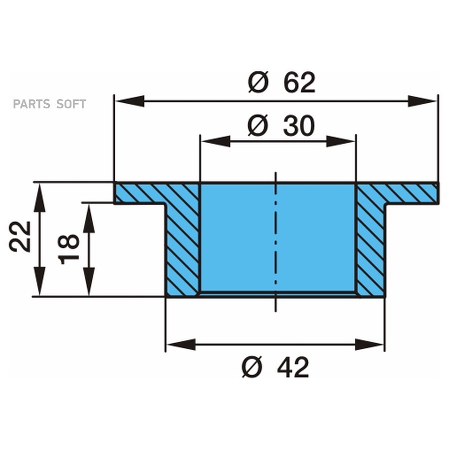 Втулка BPW / двухстороннего ПМ . металл . ?30-?42-?62 x 22h /