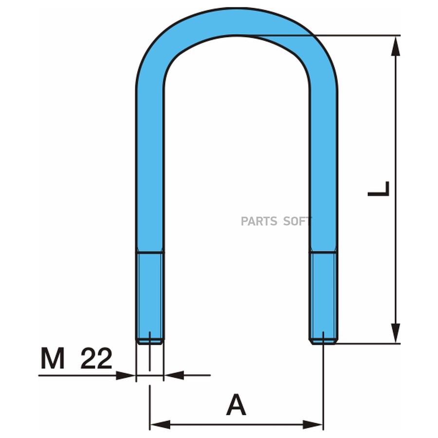 $ Стремянка BPW / AK120 _ M22*2.5 _ 150*289L круглая _ без гаек / Oe
