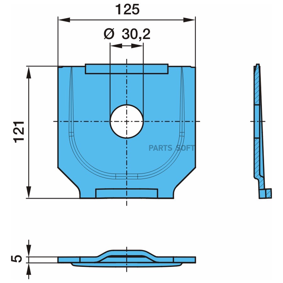 Изнашиваемая пластина  ALII (вар.2 вогнутая d30)
