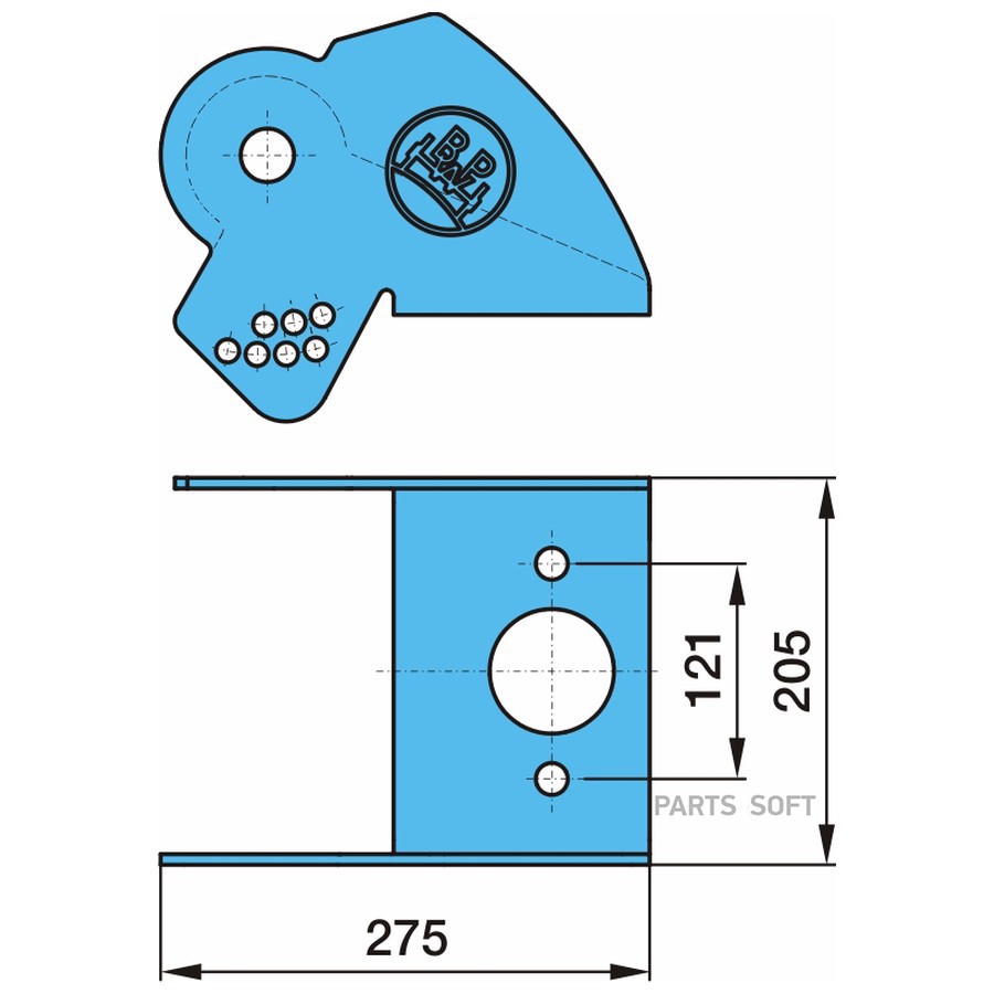 Кронштейн механизма подъемной оси подвески прицепа лев. BPW/ Oe 03.189.14.21.0