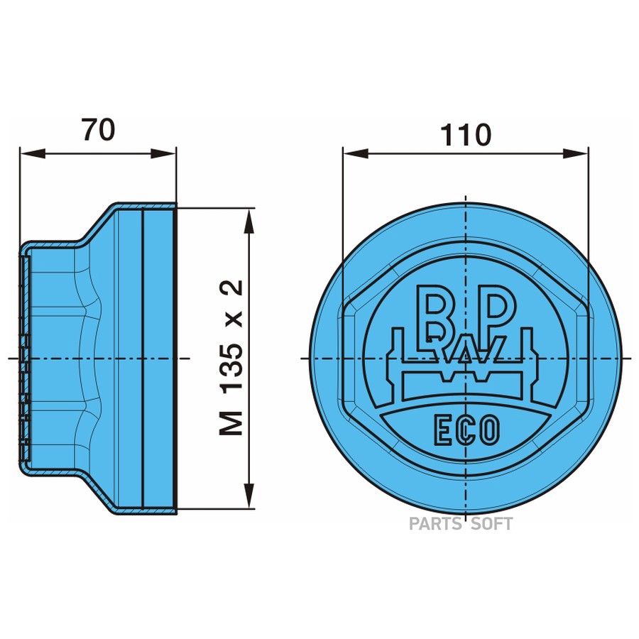 $ Крышка BPW / ступицы M135*2 .Eco-10т . SW110 -70H-2kt /  0321225080