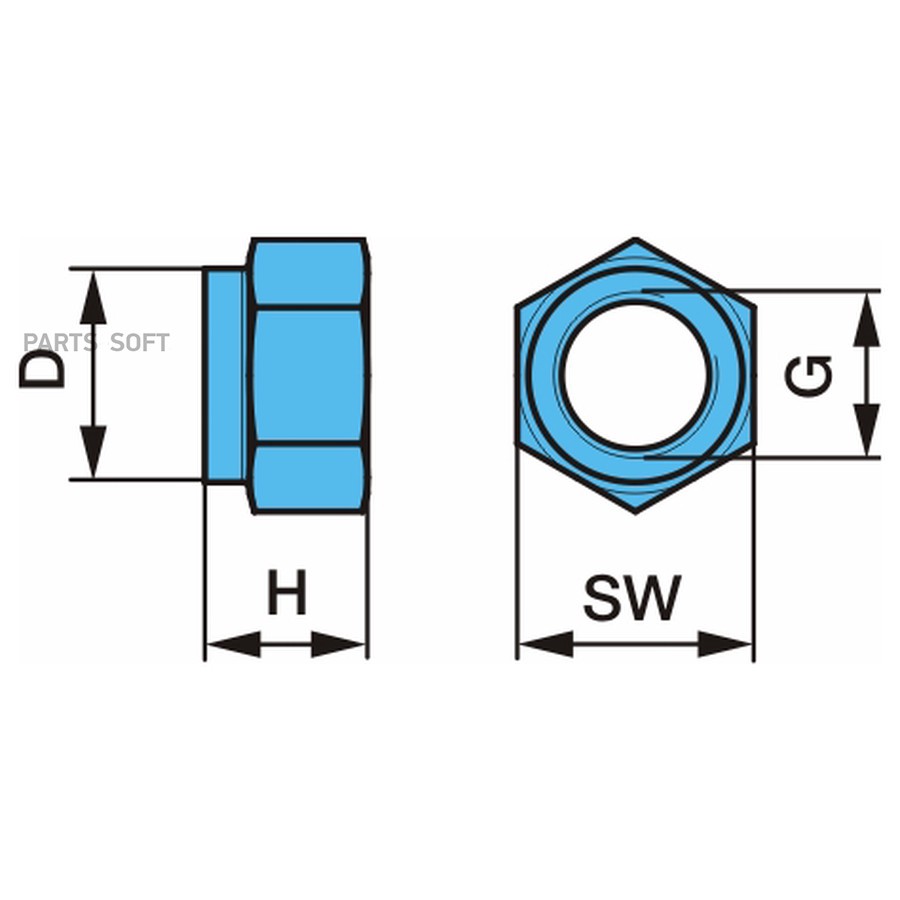 Гайка BPW / болта полурессоры _ M24*2 - 23,5h _ GEO / Oe