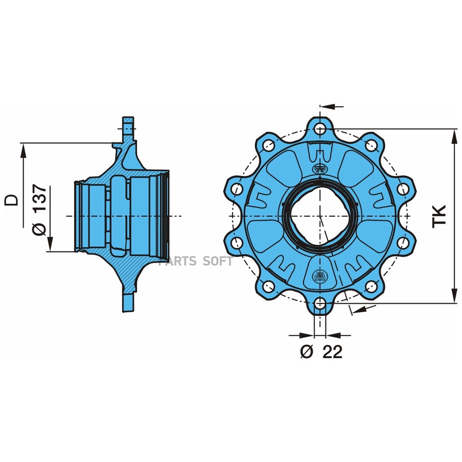$ Ступица BPW HZF ECOPlus2