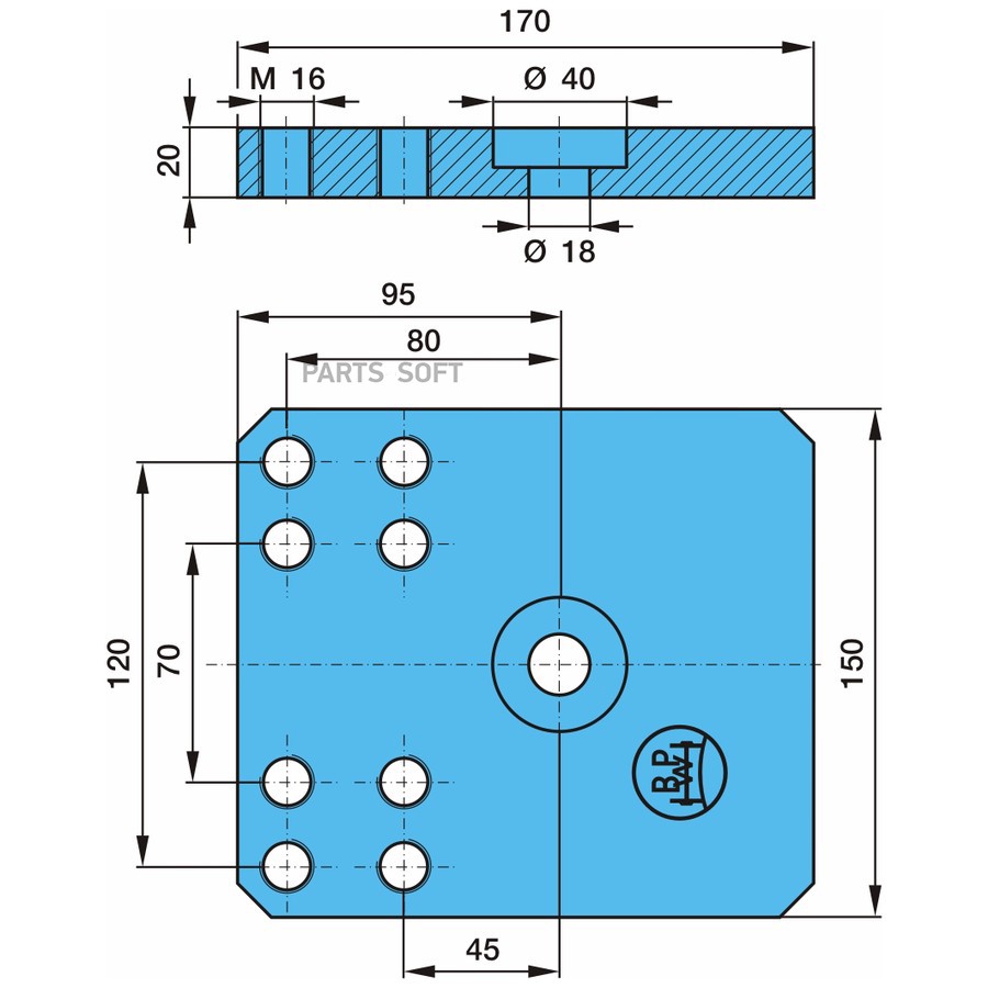 $ Плита пневморессоры LB 360   V-45/80        20DICK