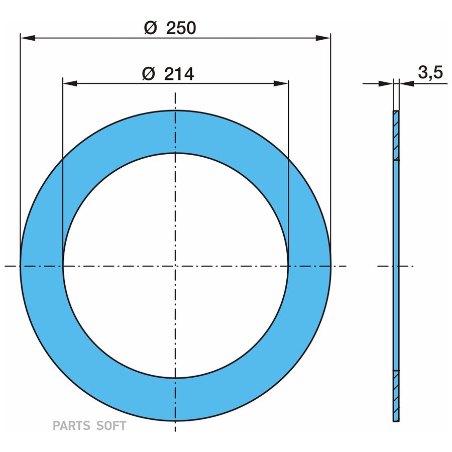 $ Кольцо в буксу W ресс. 120мм. ? 214 / 250 x 3,5