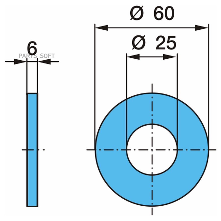 $ Шайба BPW / болта ECOairCompact 25/60X6 GEO